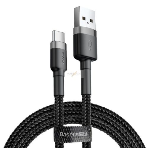 Baseus Cafule USB - USB-C Kábel Szürke -Fekete  3 Amper 1 méter 