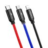 Baseus USB Kábel Fekete 3 az 1-ben 3A 1,2 méter