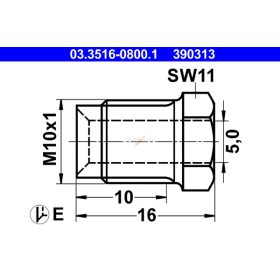 ATE Fékcsőhollander M10x1