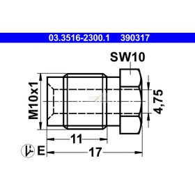ATE Fékcsőhollander M10x1