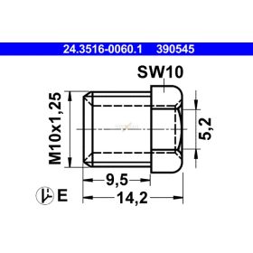 ATE Fékcsőhollander M10x1,25