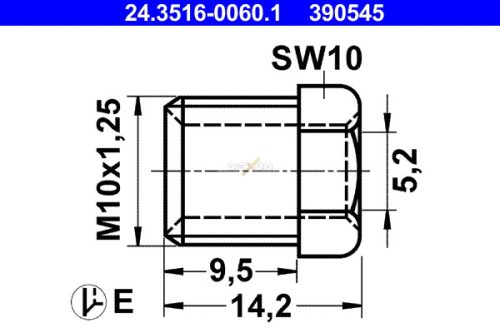 ATE Fékcsőhollander M10x1,25