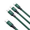 Baseus Rapid Seria USB-C Kábel Zöld 3 az 1-ben 20W 1,5 méter