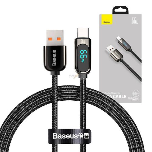 Baseus Digital USB - USB-C Kábel Fekete 66 Watt 1 méter 