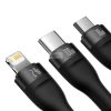 Baseus Flash Seria USB Kábel Fekete 3 az 1-ben 100W 1,2 méter