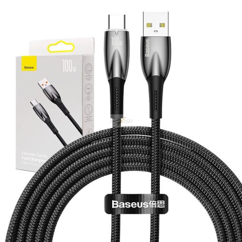 Baseus Glimmer USB - USB-C töltőkábel, 100W, 2méter (fekete)