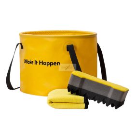 PVC összecsukható vödör, autószivacs és törölköző