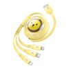 Baseus USB Kábel Sárga 3 az 1-ben 3,5A 1,1 méter