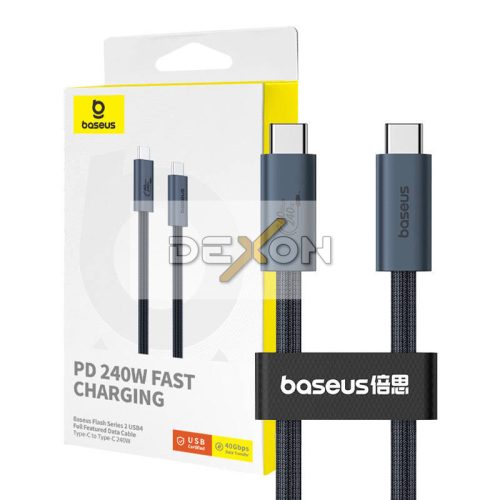 Baseus Flash gyorstöltő kábel USB-C, 240W, 1m (fekete)