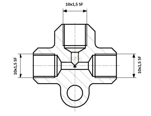 MB Fékcsőelosztó "T" M10 x 1,5 SF