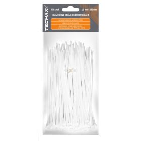   TECMAX Műanyag kábelkötegelő Fehér 2,5 mm x 160 mm 100 db