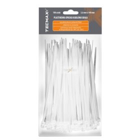   TECMAX Műanyag kábelkötegelő Fehér 3,6 mm x 140 mm 100 db