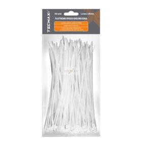   TECMAX Műanyag kábelkötegelő Fehér 3,6 mm x 200 mm 100 db