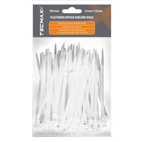   TECMAX Műanyag kábelkötegelő Fehér 4,8 mm x 120 mm 100 db