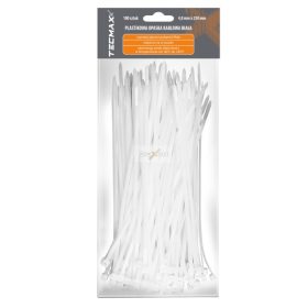   TECMAX Műanyag kábelkötegelő Fehér 4,8 mm x 250 mm 100 db