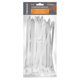   TECMAX Műanyag kábelkötegelő Fehér 7,6 mm x 200 mm 50 db