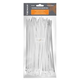   TECMAX Műanyag kábelkötegelő Fehér 7,6 mm x 250 mm 50 db
