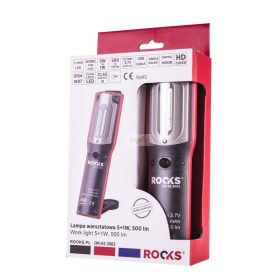   Rooks Led szerelőlámpa, akkumulátoros, mágneses 5+1W 500Lm